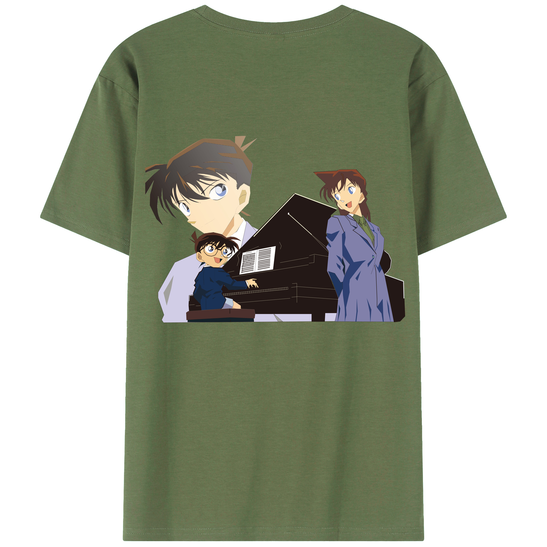 （画像用） 名探偵コナン 毛利 蘭 もうり らん、モーリ ラン Detective Conan Rachel Moore 綿100％ メンズ半袖Tシャツ（バックプリント） 通気性